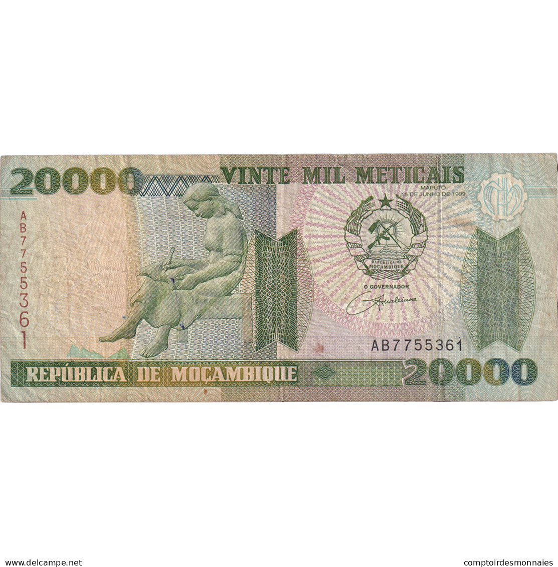 Billet, Mozambique, 20,000 Meticais, 1999, 1999-06-16, KM:140, TB+ - Moçambique