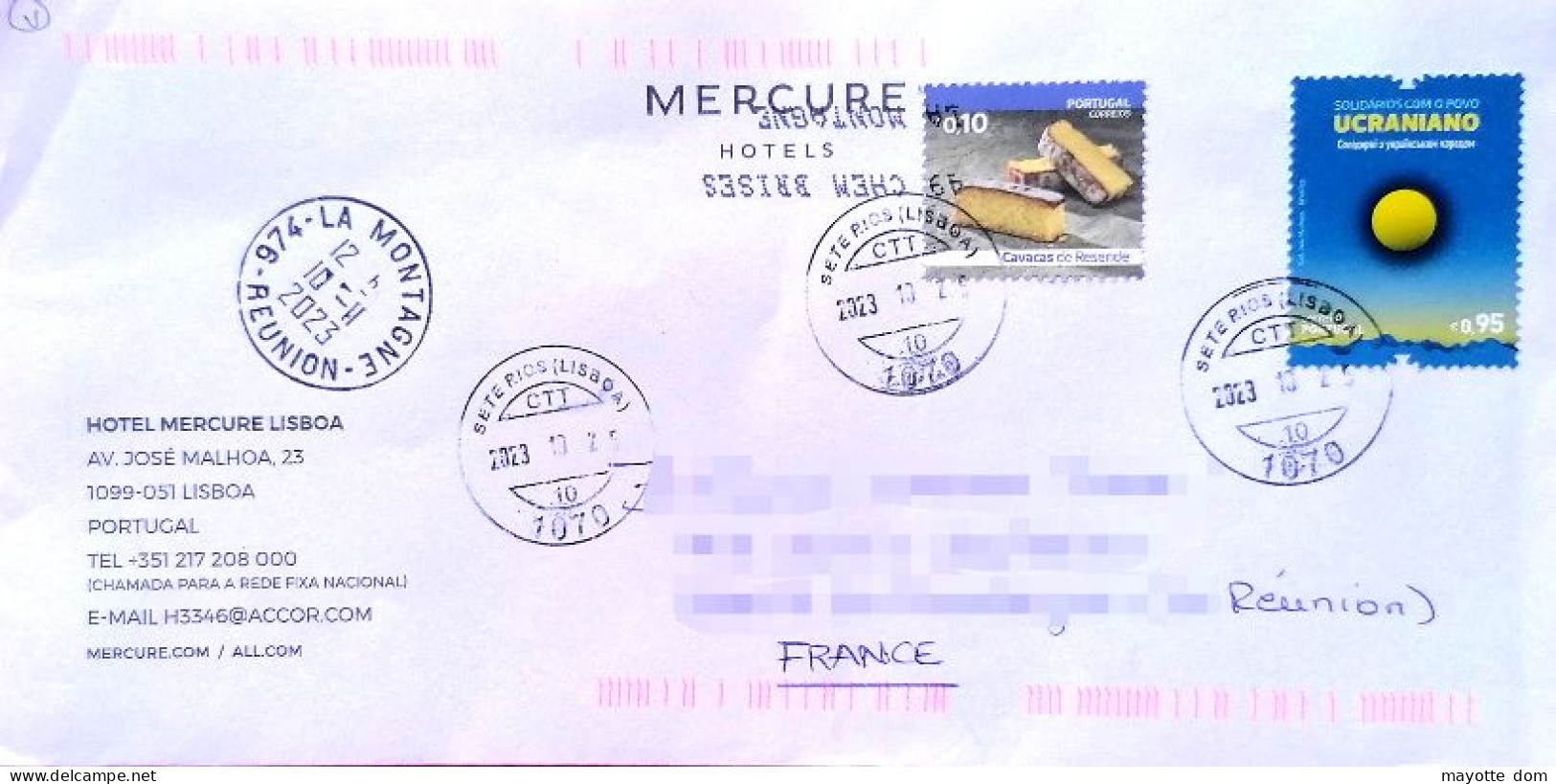 PORTUGAL 2023 Cover Ukraine Solidarity 2022 Reunion FRANCE - Lettres & Documents