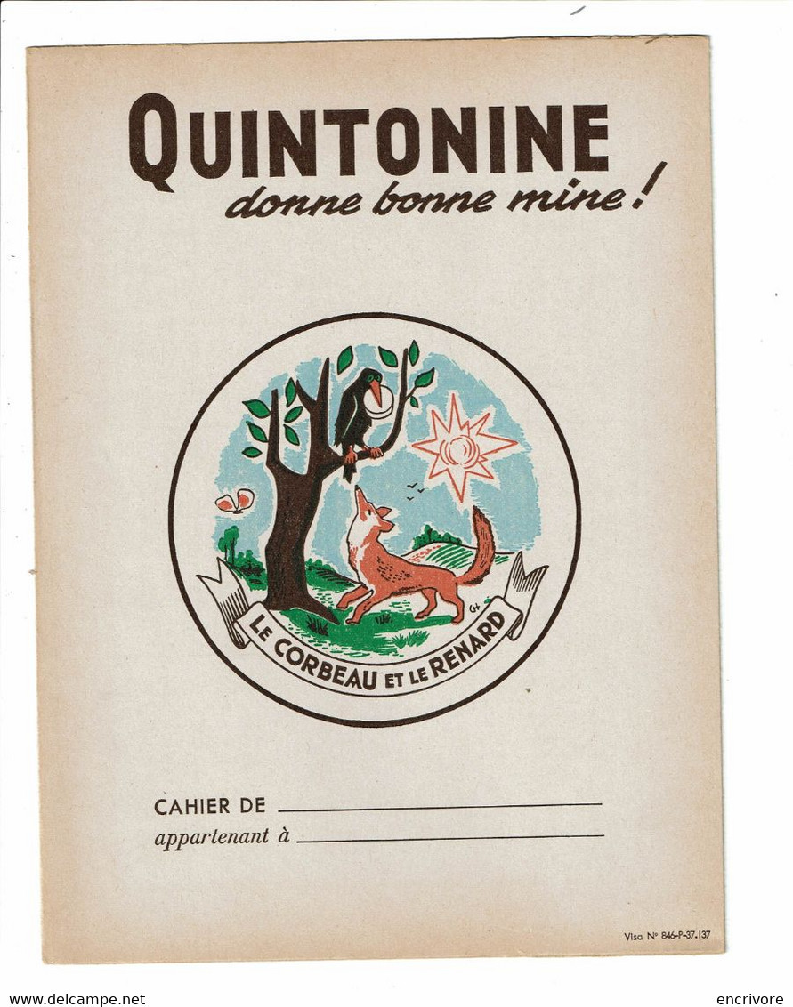 Protège Cahier QUINTONINE Donne Bonne Mine LE CORBEAU ET LE RENARD Fable La Fontaine - Book Covers