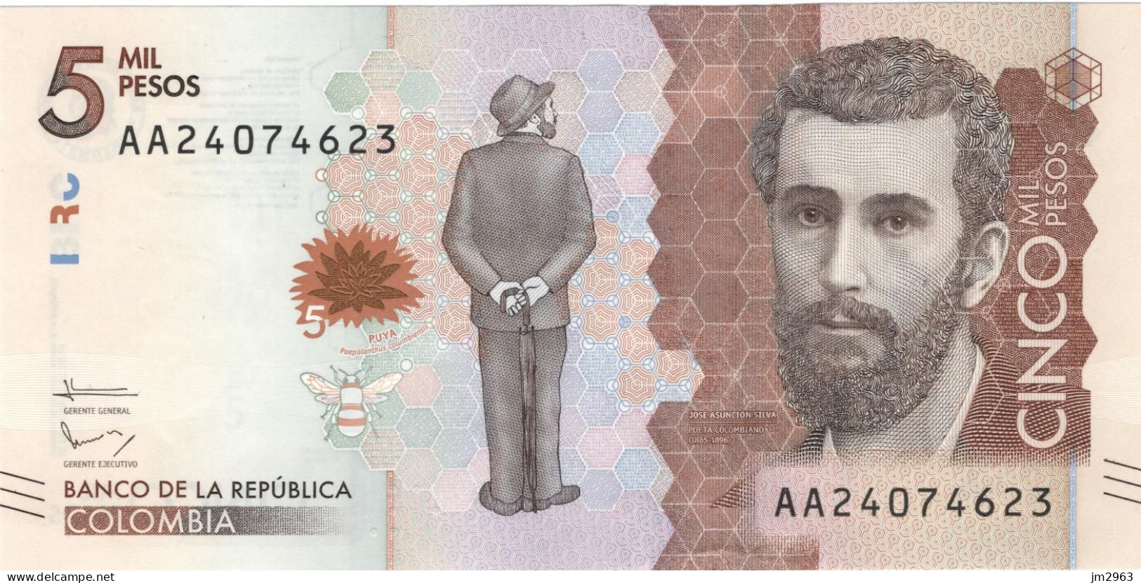 COLOMBIE 5000 PESOS UNC 19.08.2015 AA24074623 - Colombia