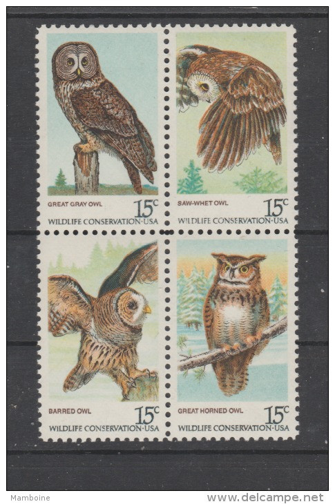 USA 1978   HIBOU    N° 1218 / 21  Neuf XX - Unused Stamps