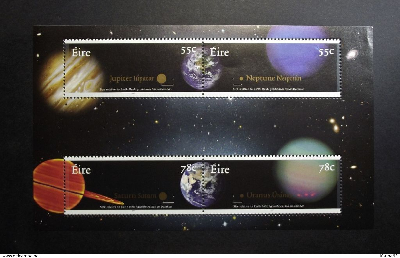 Ireland - Irelande - Eire - 2007 - ( 4 Values ) - Planets - Space - MNH - Blocks & Sheetlets