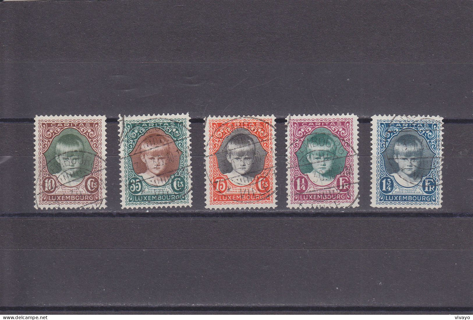 LUXEMBOURG - O / FINE CANCELLED - 1929 - CARITAS - PRINCESS MARIE GABRIELLE - Yv. 214/218   -   Mi. 213/217 - Gebraucht