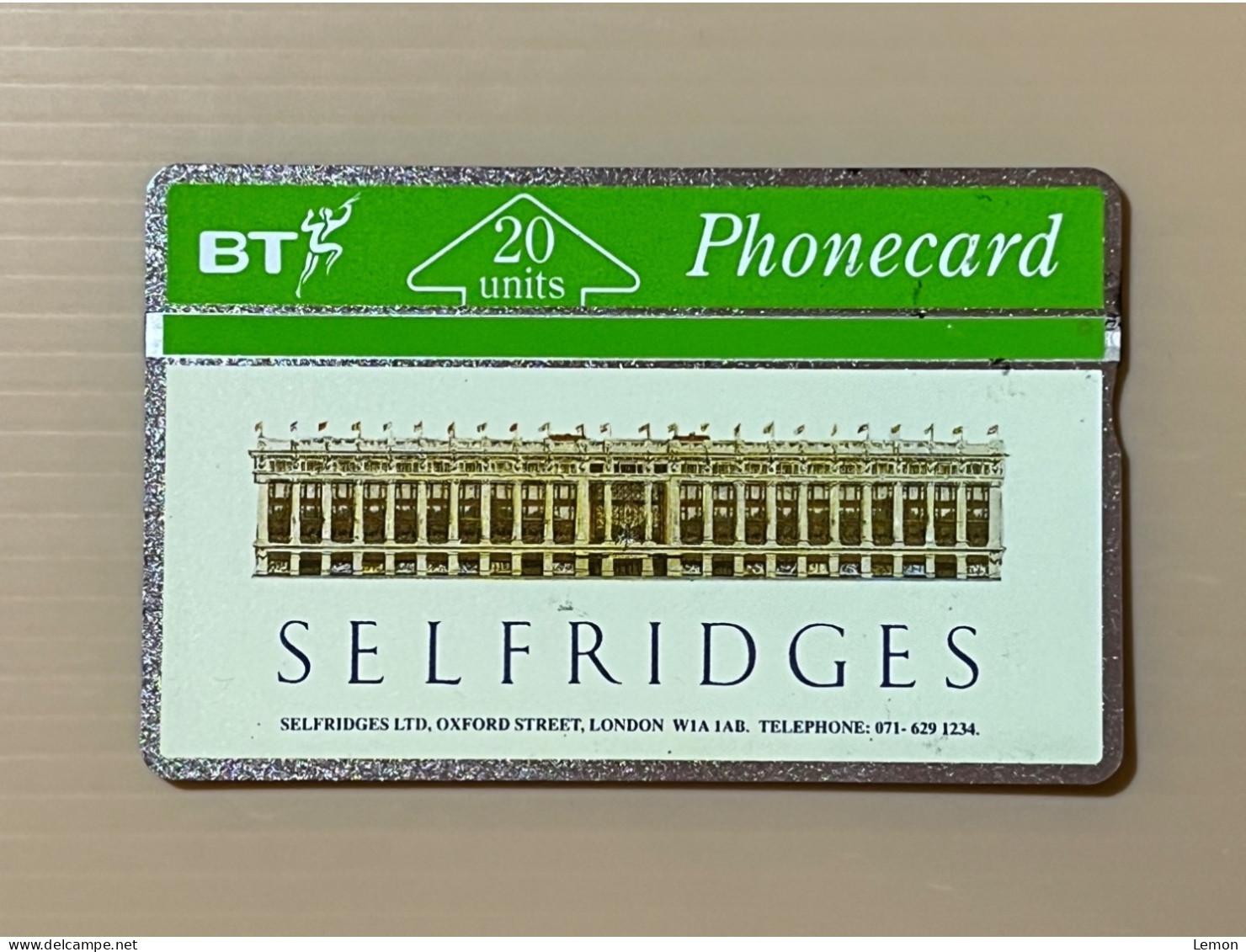 Mint UK United Kingdom - British Telecom Phonecard - BT 20 Units SELFRIDGES - Set Of 1 Mint Card - Collections