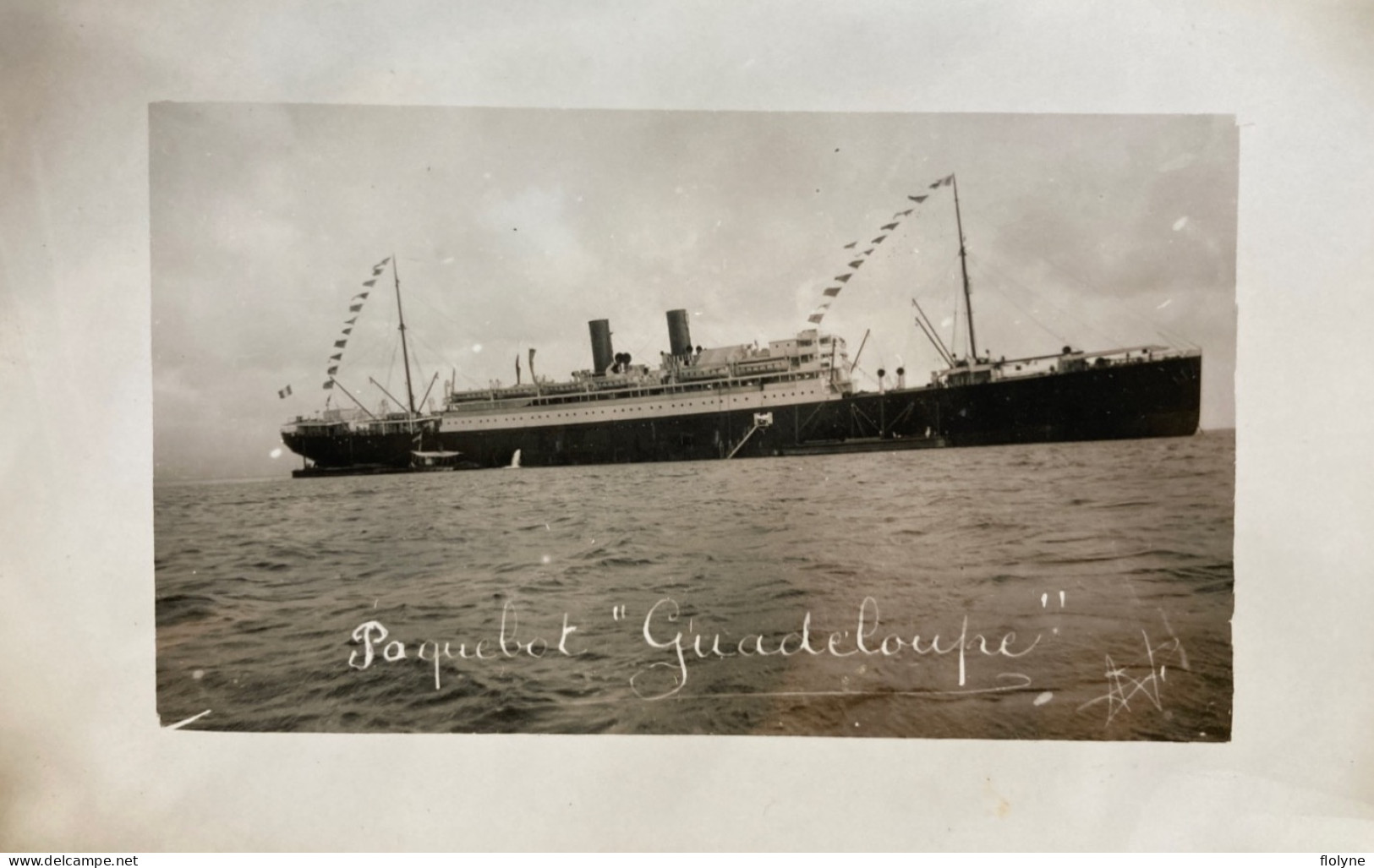 Bateau - Carte Photo - Paquebot GUADELOUPE - Fotografie