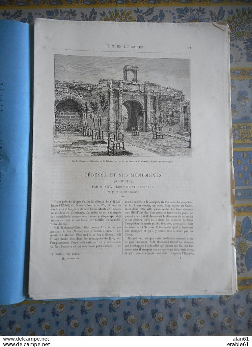 LE TOUR DU MONDE 10/07/1860 ALGERIE TEBESSA CARACALLA DJEMDA DE SIDI MOHAMED TEMPL MINERVE FEME ARABE PORTE SALOMON MEND - 1850 - 1899