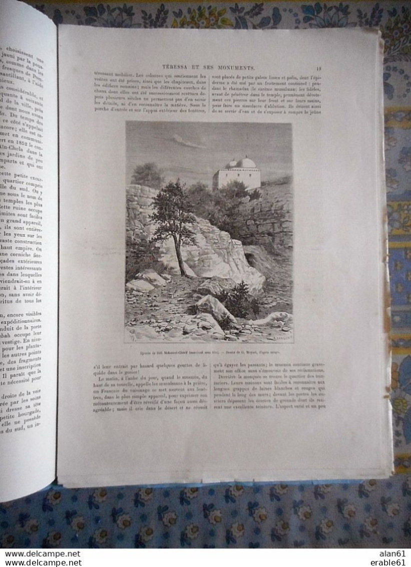 LE TOUR DU MONDE 10/07/1860 ALGERIE TEBESSA CARACALLA DJEMDA DE SIDI MOHAMED TEMPL MINERVE FEME ARABE PORTE SALOMON MEND - 1850 - 1899