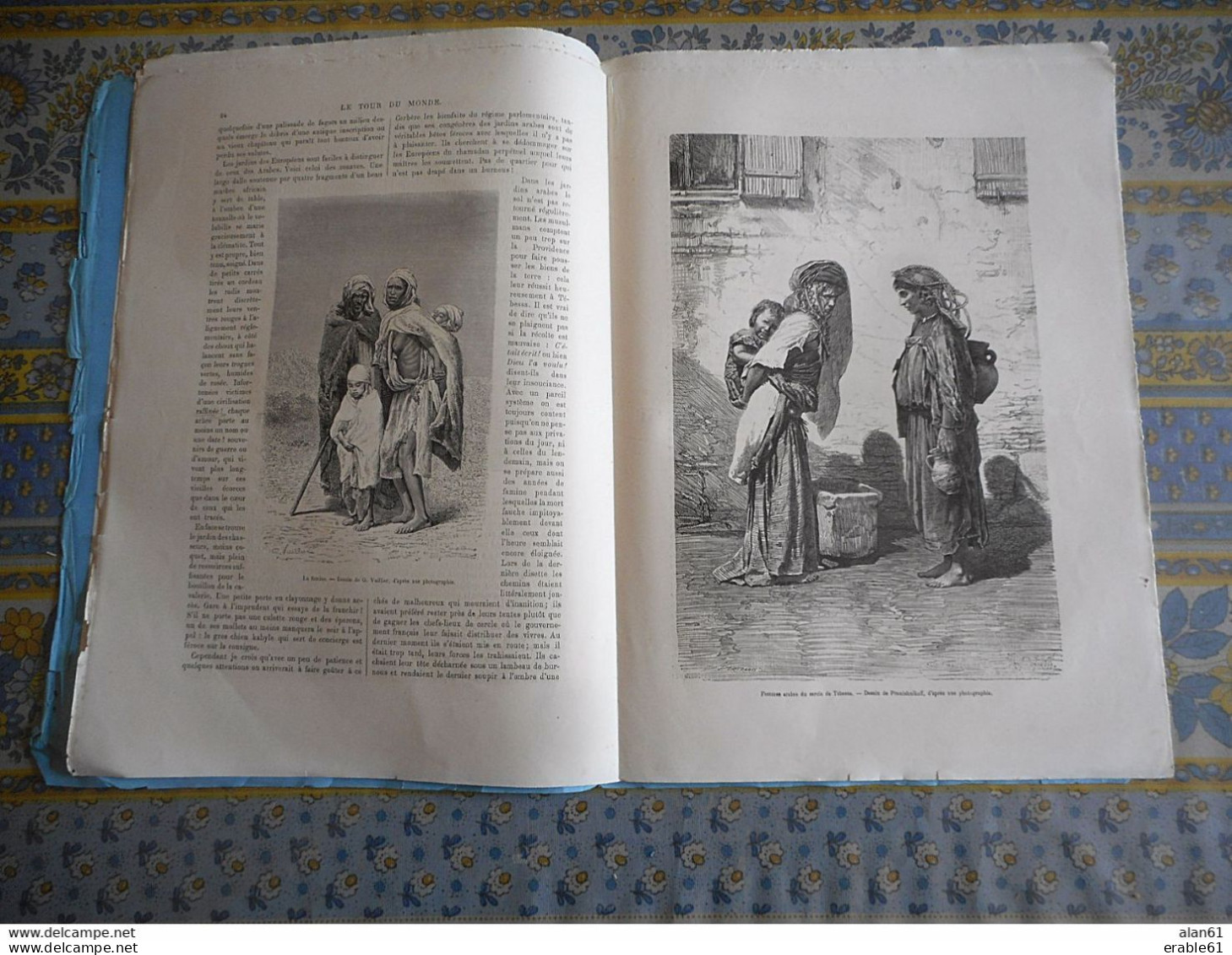 LE TOUR DU MONDE 10/07/1860 ALGERIE TEBESSA CARACALLA DJEMDA DE SIDI MOHAMED TEMPL MINERVE FEME ARABE PORTE SALOMON MEND