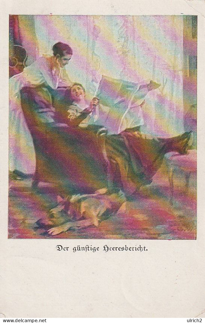 AK Künstlerkarte Wennerberg  - Der Günstige Heeresbericht - Patriotika - 1917 (65882) - Wennerberg, B.