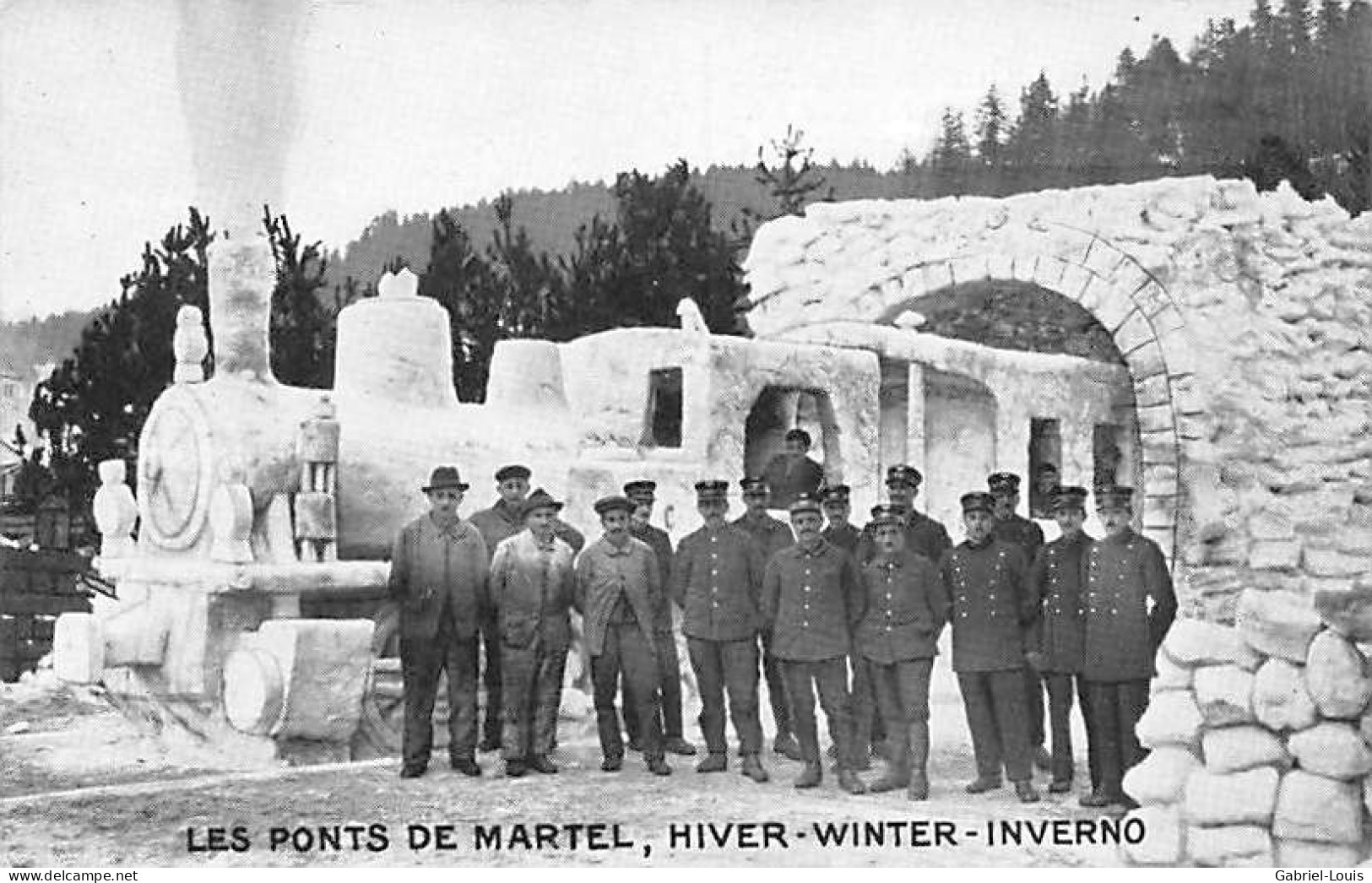 Les Ponts De Martel En Hiver Winter Inverno Locomotive De Glace Train Bahn - Ponts-de-Martel