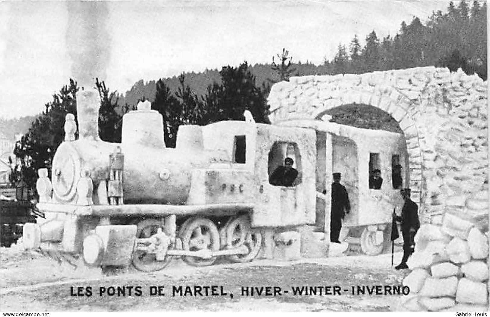 Les Ponts De Martel En Hiver Winter Inverno Locomotive De Glace Train Bahn - Ponts-de-Martel