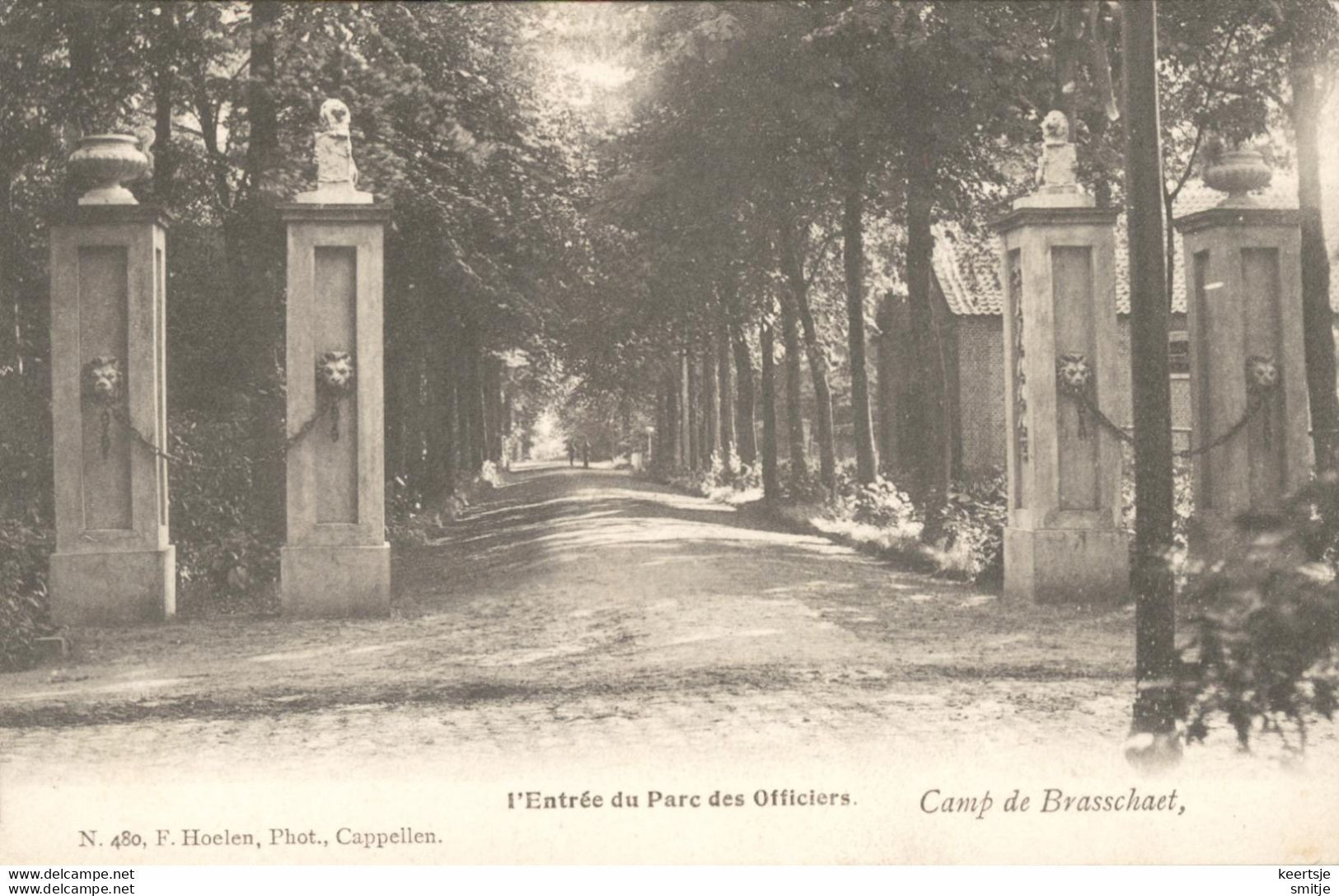 CAMP DE BRASSCHAAT 1905 MILITAIR - L'ENTREE DU PARC DES OFFICIERS - HOELEN KAPELLEN 480 - Brasschaat