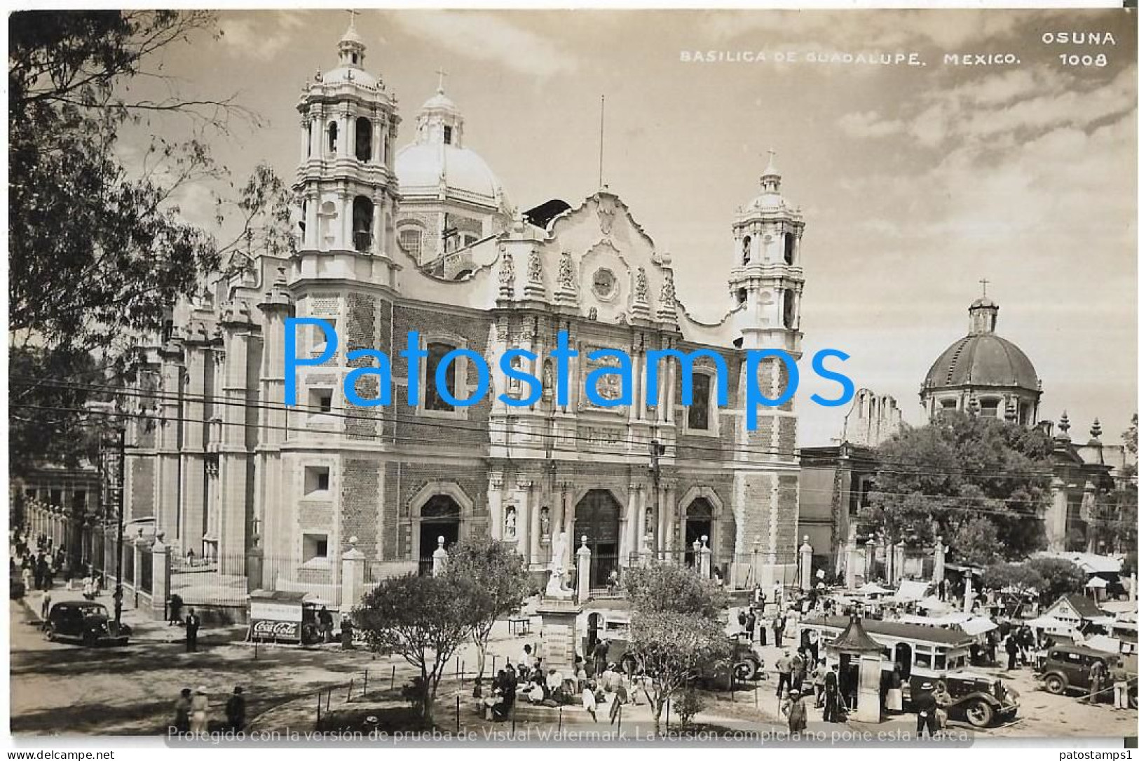 218094 MEXICO D.F BASILICA DE GUADALUPE VISTA PARCIAL POSTAL POSTCARD - Mexique