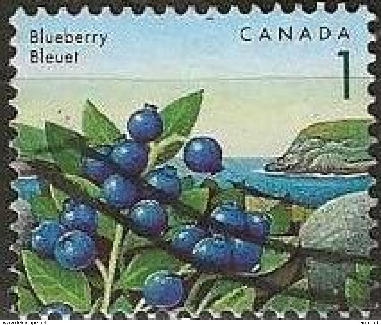 CANADA 1991 Edible Berries - 1c. Blueberry FU - Used Stamps