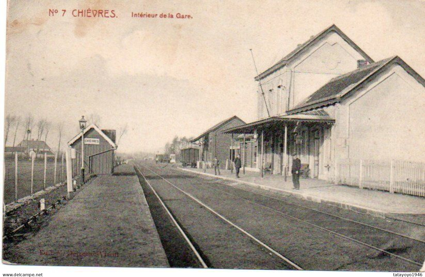 CHIEVRES Intérieur De La Gare Animée Voyagé En 1912 - Chièvres