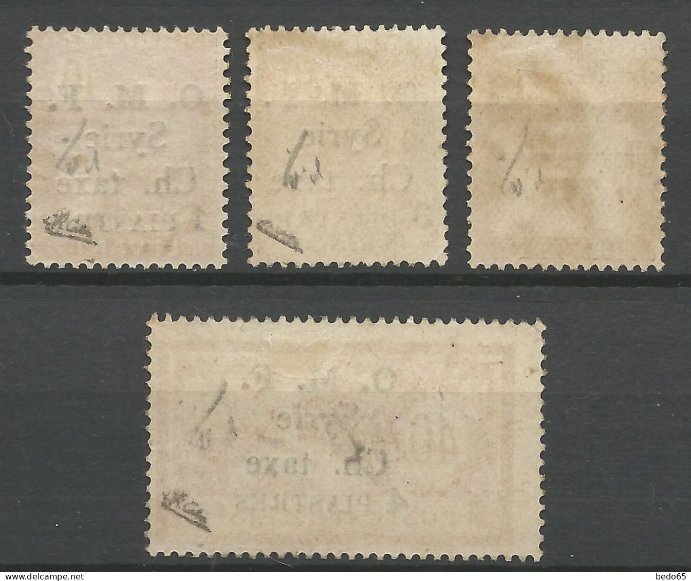 SYRIE TAXE Série Complète N° 1(*) / 2 Gom Coloniale / 3(*) / 4* NEUF*  CHARNIERE  / Hinge  / MH / Signé CALVES - Postage Due