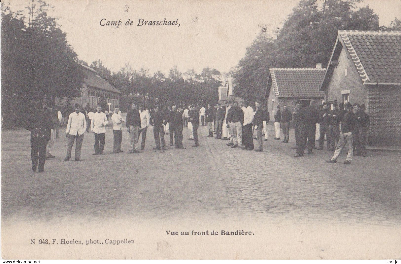 CAMP DE BRASSCHAAT 1906 MILITAIR - VUE AU FRONT DE BANDIERE - HOELEN KAPELLEN 948 - Brasschaat