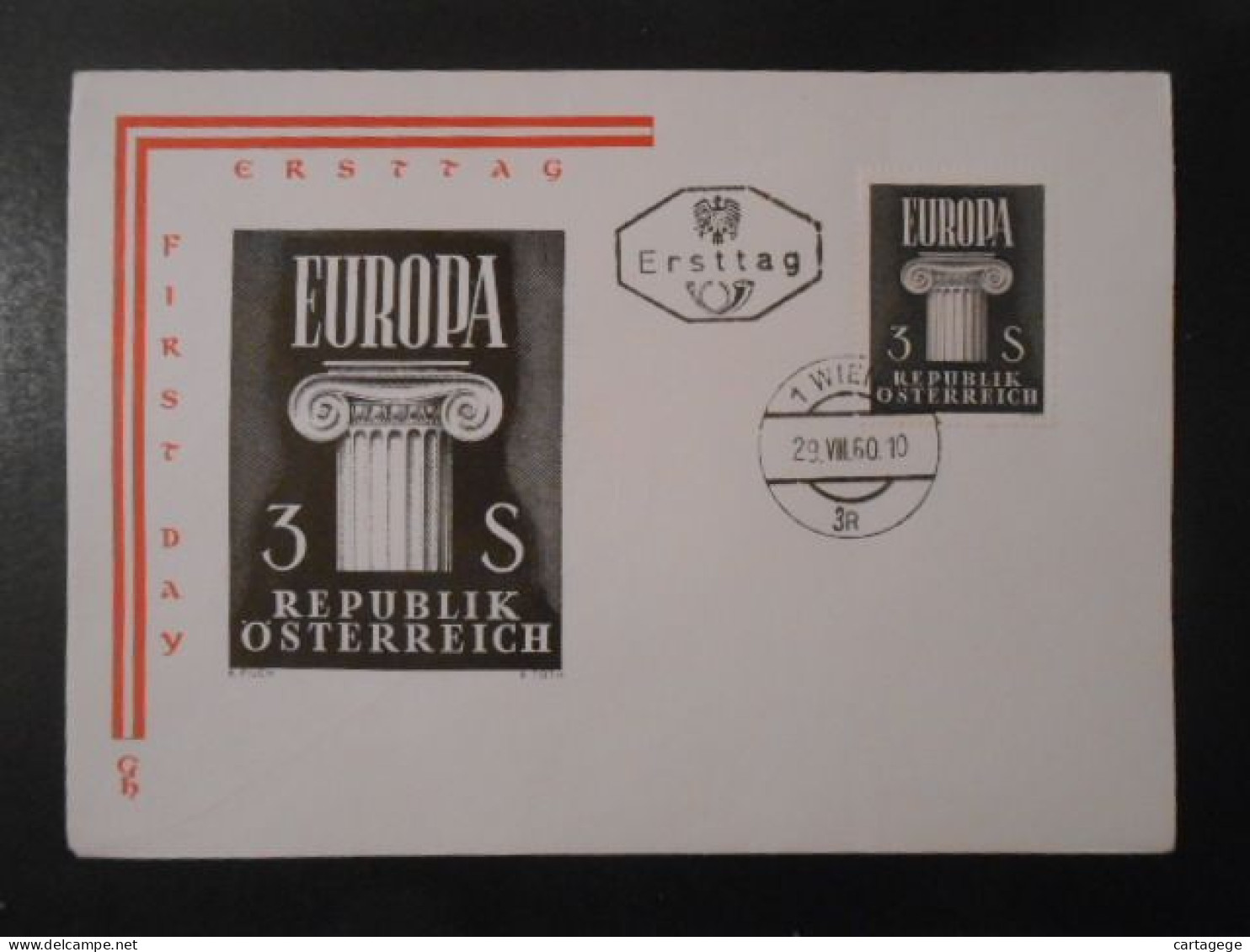 AUTRICHE YT FDC 922 EUROPA 1960 - 1960