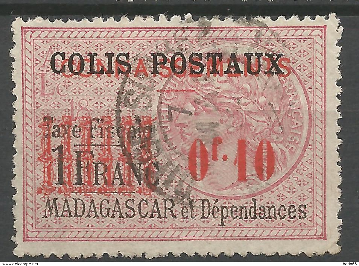 MADAGASCAR COLIS POSTAUX N° 2 OBL / Used / Signé CALVES - Autres & Non Classés