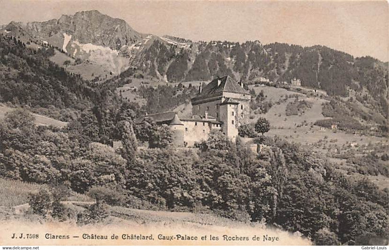 Clarens Château Du Chatelard Caux-Palace Et Les Rochers De Naye Rare Montreux 1909 - Montreux