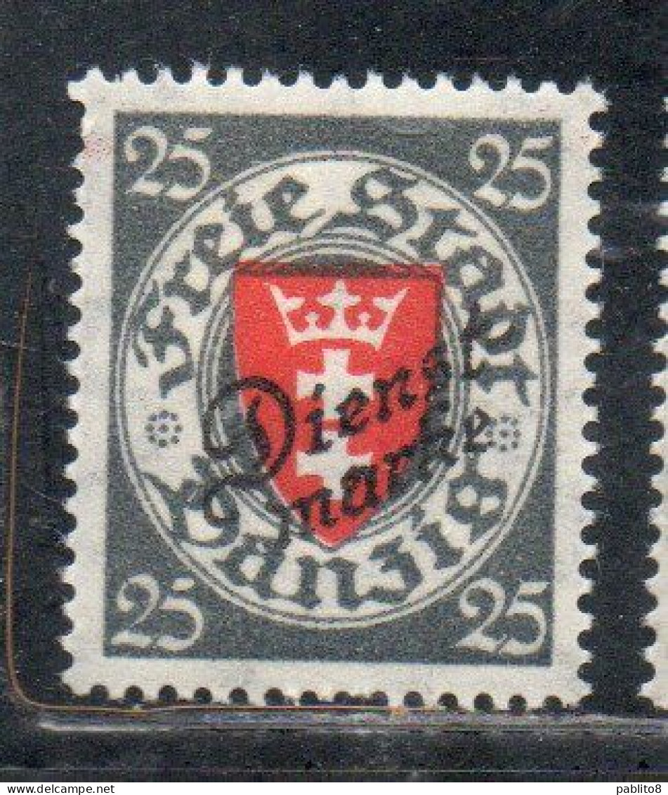 GERMANY REICH POLAND OCCUPATION ALLEMAGNE 1924 1925 DANZIG DANZICA DANTZIG OFFICIAL STAMPS 25pf MLH - Servizio