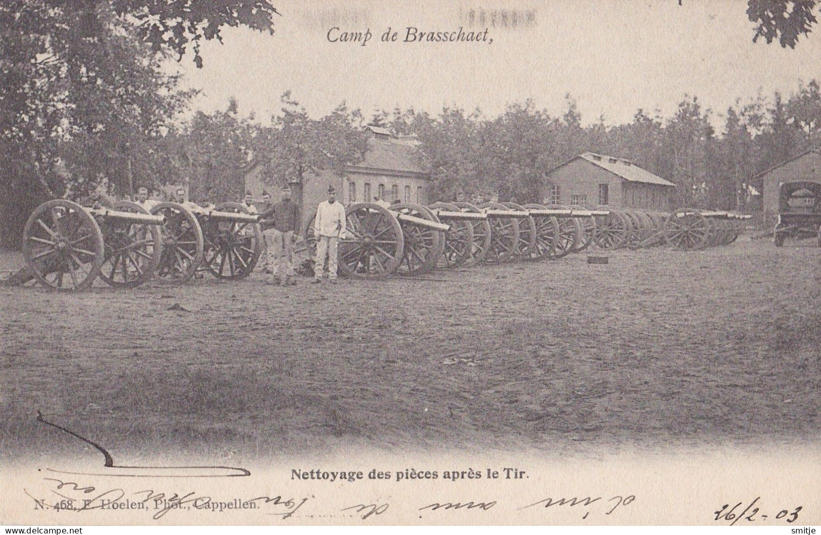 CAMP DE BRASSCHAAT 1906 MILITAIR - NETTOYAGE DES PIECES APRES LE TIR - HOELEN KAPELLEN 468 - Brasschaat