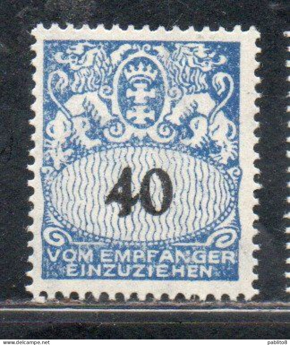 GERMANY REICH POLAND OCCUPATION ALLEMAGNE 1923 1928 DANZIG DANZICA DANTZIG POSTAGE DUE STAMPS TAXE 40pf MLH - Taxe