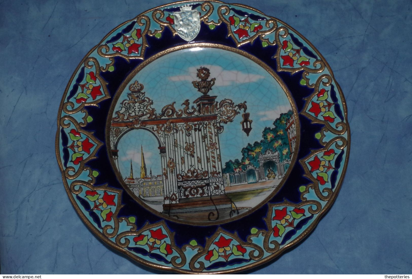 B13 Assiette Emaux Longwy Nancy Porte Stanislas Plate Ceramique  French East Plate Ceramic - Longwy (FRA)