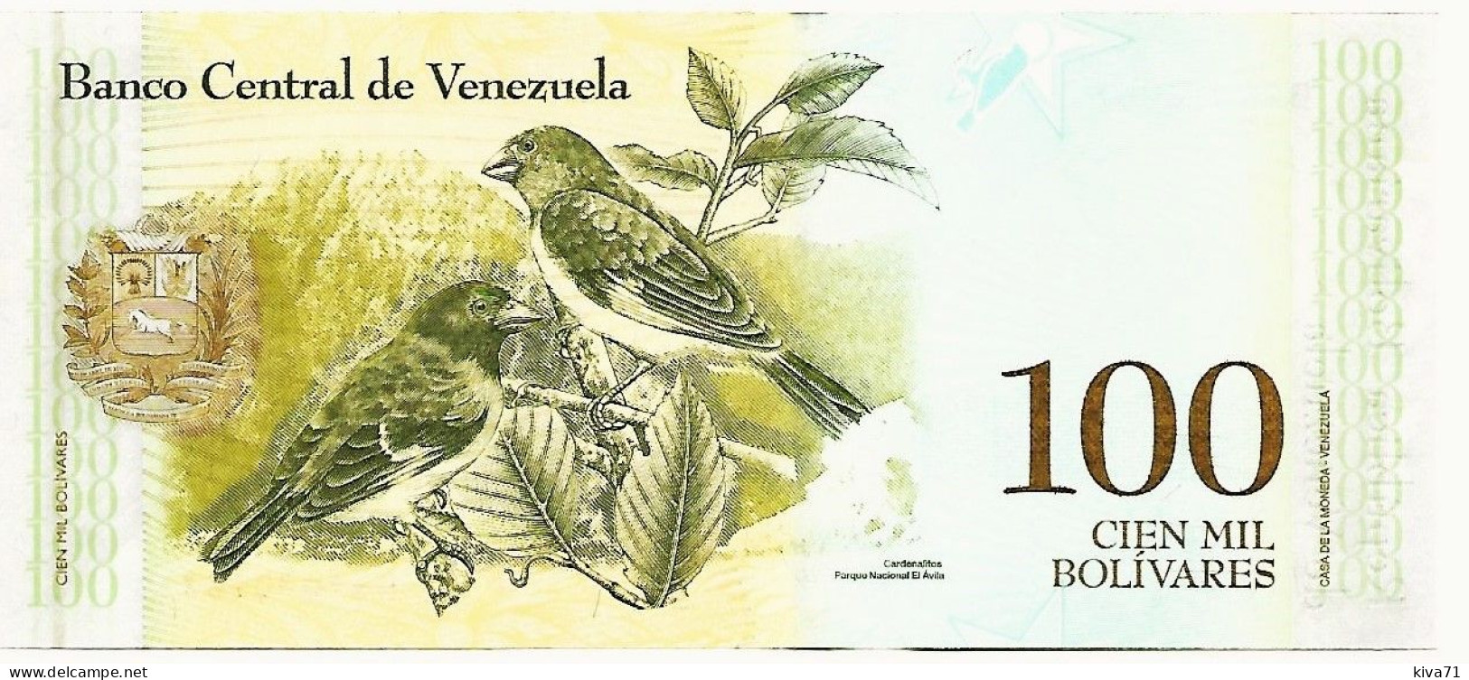 100 Mil Bolivares "VENEZUELA"  13 Décembre 2017     UNC  Ble 93 - Venezuela