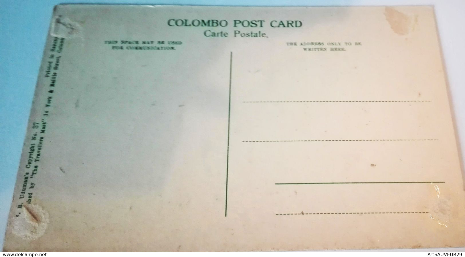 CARTE POSTALE COLOMBO  PELLZH  SceneSTREET SRI LANKA   1900 ? - Sri Lanka (Ceylon)