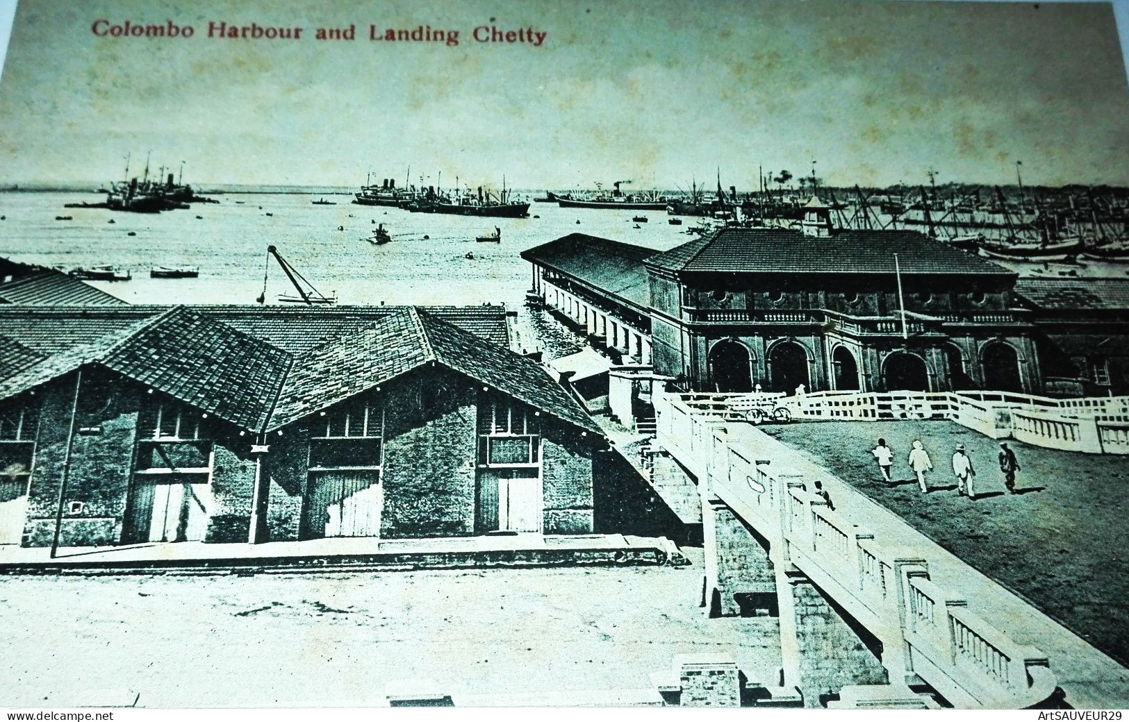 CARTE POSTALE COLOMBO  HARBOUR AND LANDING CHETTY  SRI LANKA   1900 ? - Sri Lanka (Ceylon)