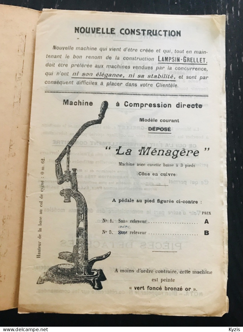 CATALOGUE DES MACHINES ET PIÈCES DÉTACHÉES DE MACHINES À BOUCHER LES BOUTEILLES - 1926 - Material Und Zubehör