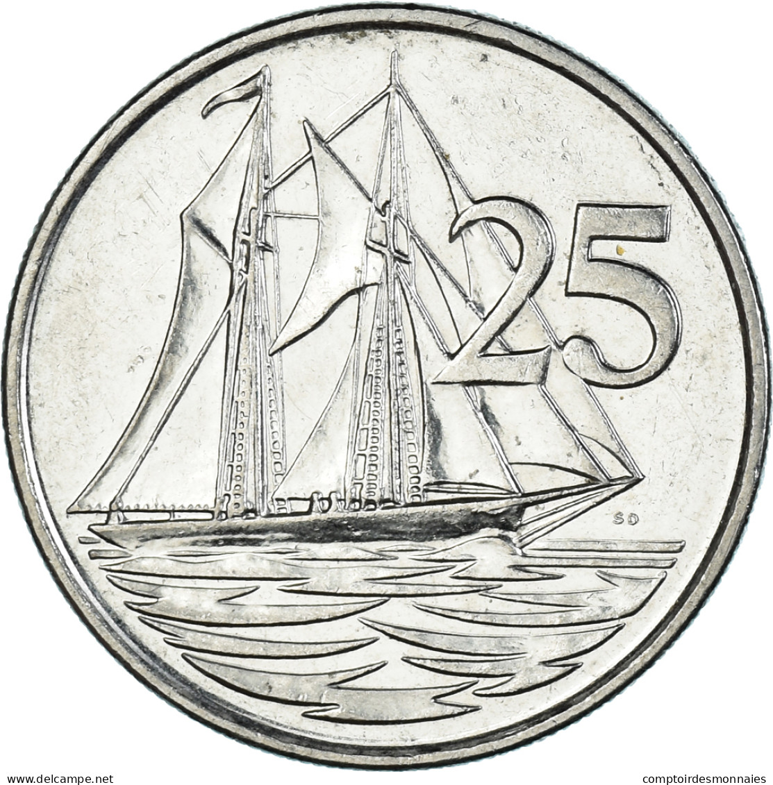 Monnaie, Îles Caïmans, 25 Cents, 2002 - Cayman (Isole)