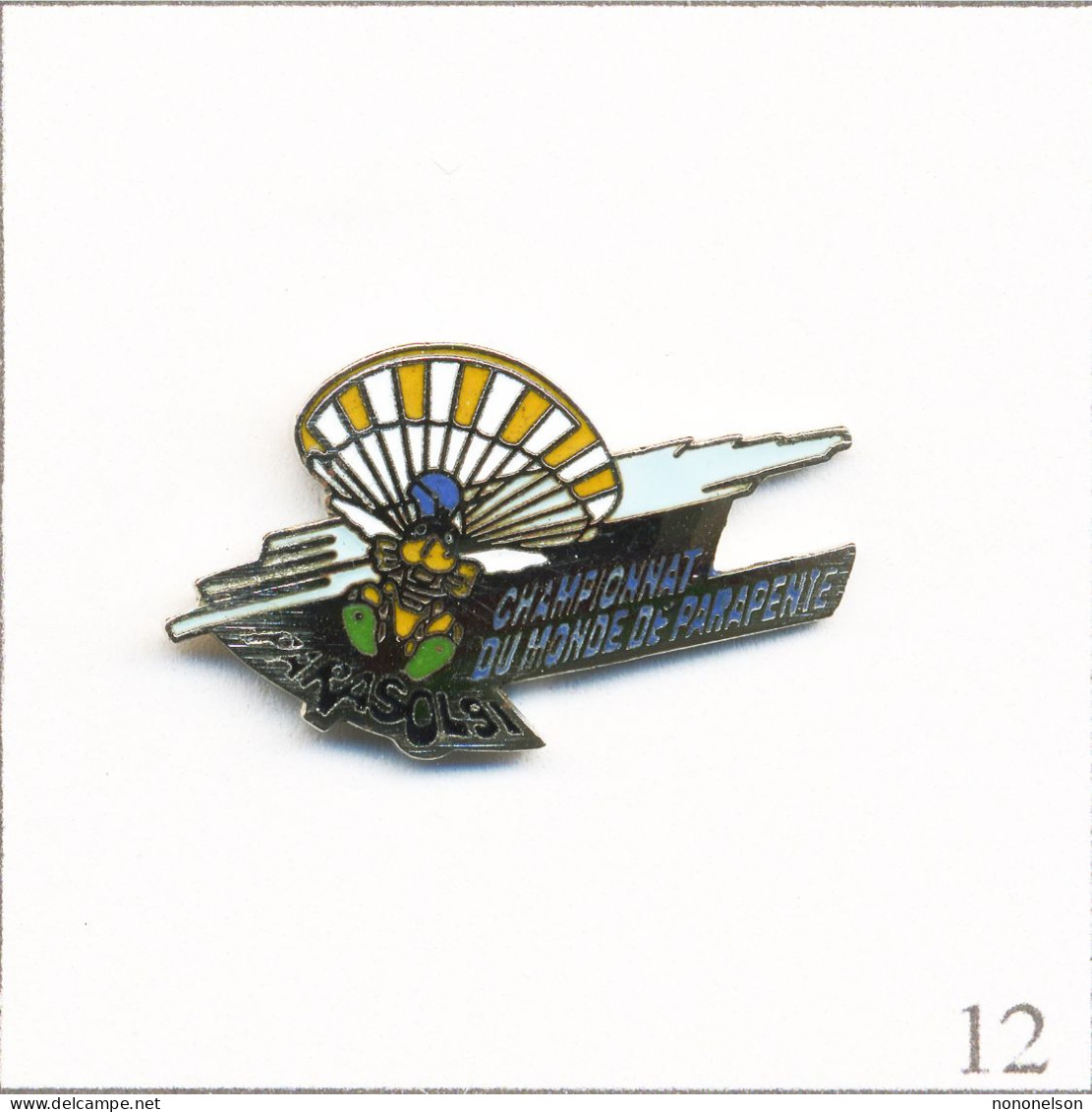 Pin's Sport - Championnat Du Monde De Parapente “Parasol 91“. Non Estampillé. EGF. T678-12 - Paracadutismo