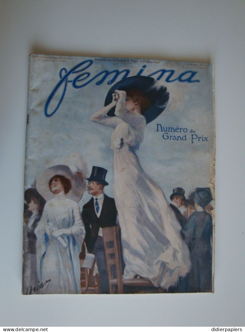 Mode, Fémina,No 226,juin 1910,numéro Du Grand-Prix,les Toilettes De Plages Et Des Villes D'eaux,les Courses. - Fashion