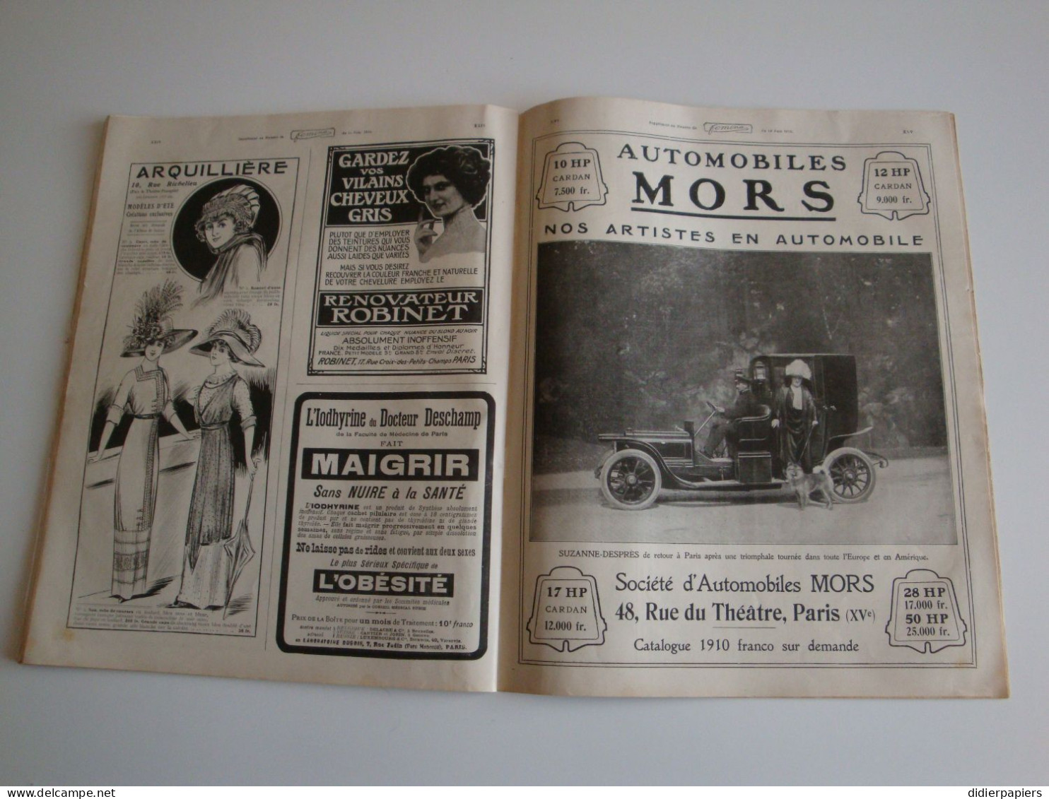 Mode, Fémina,No 226,juin 1910,numéro du Grand-Prix,les toilettes de plages et des villes d'eaux,les courses.