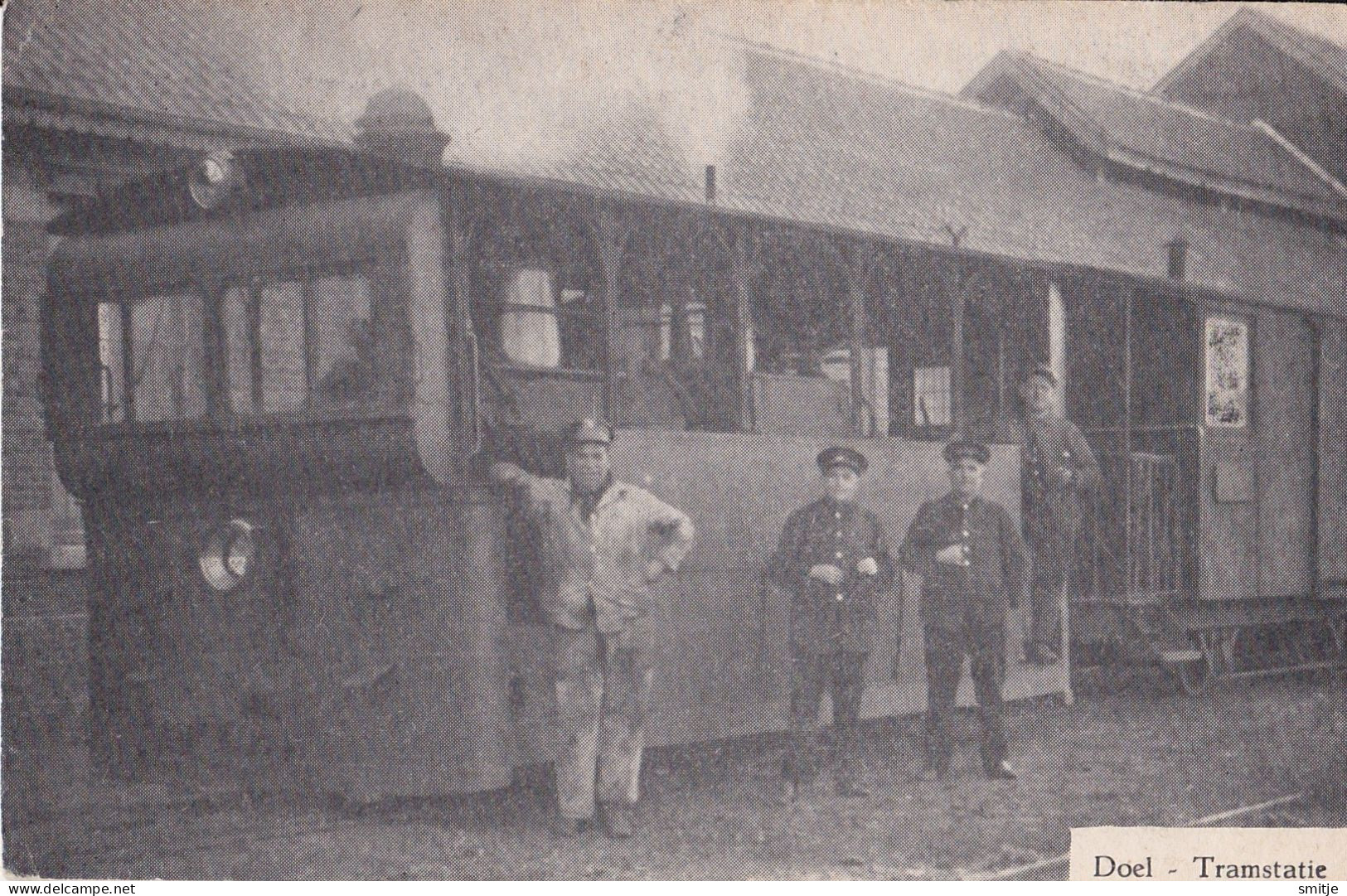 BEVEREN - DOEL 1910 TRAMSTATIE STOOMTRAM VICINAL TRAM MET PERSONEEL - UITGEVER ONBEKEND - Beveren-Waas