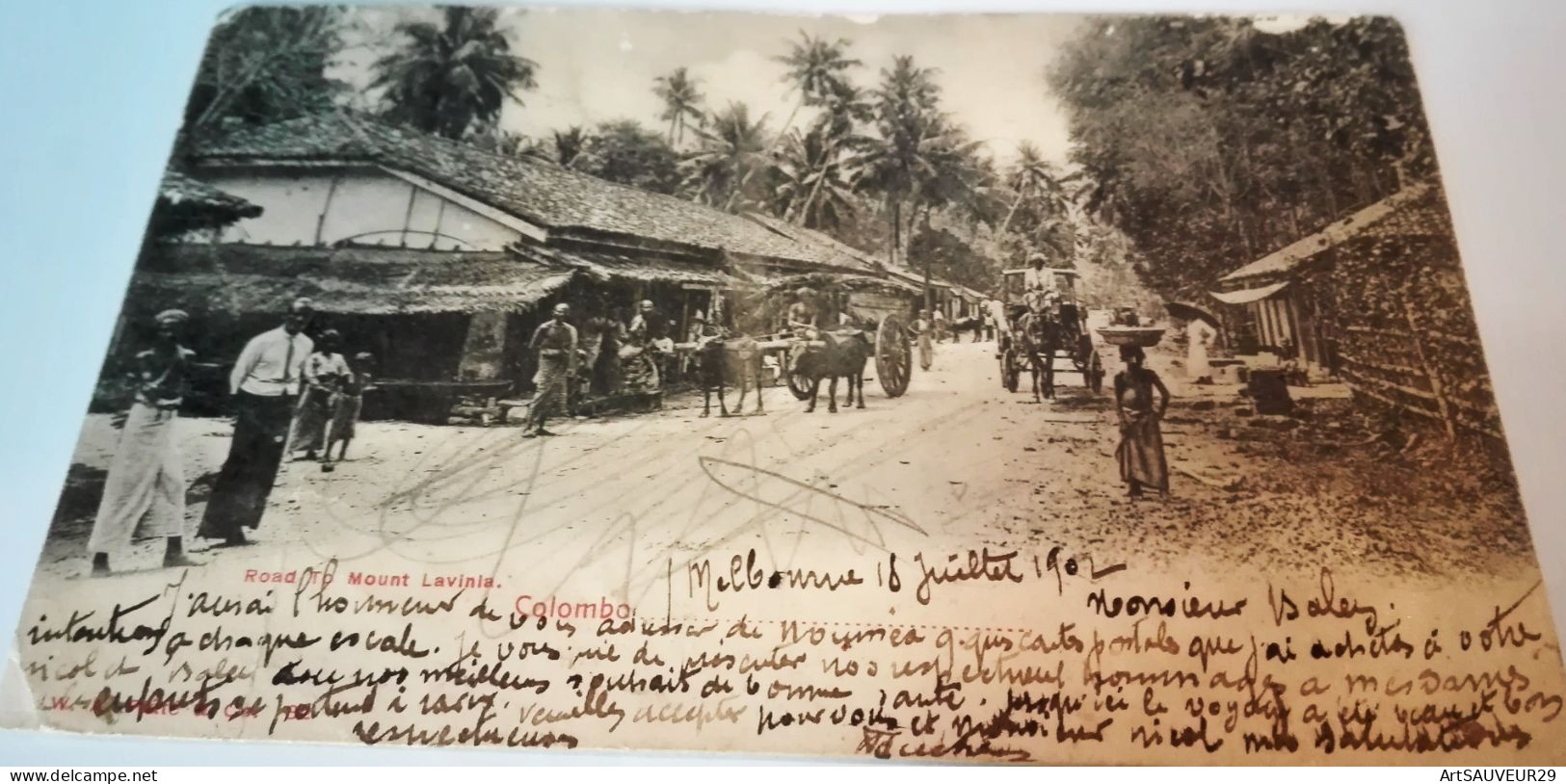 CARTE POSTALE  ROAD TO MOUNT LAVINIA CEYLAN SRI LANKA   1902  (Write On The Verso) - Sri Lanka (Ceylon)