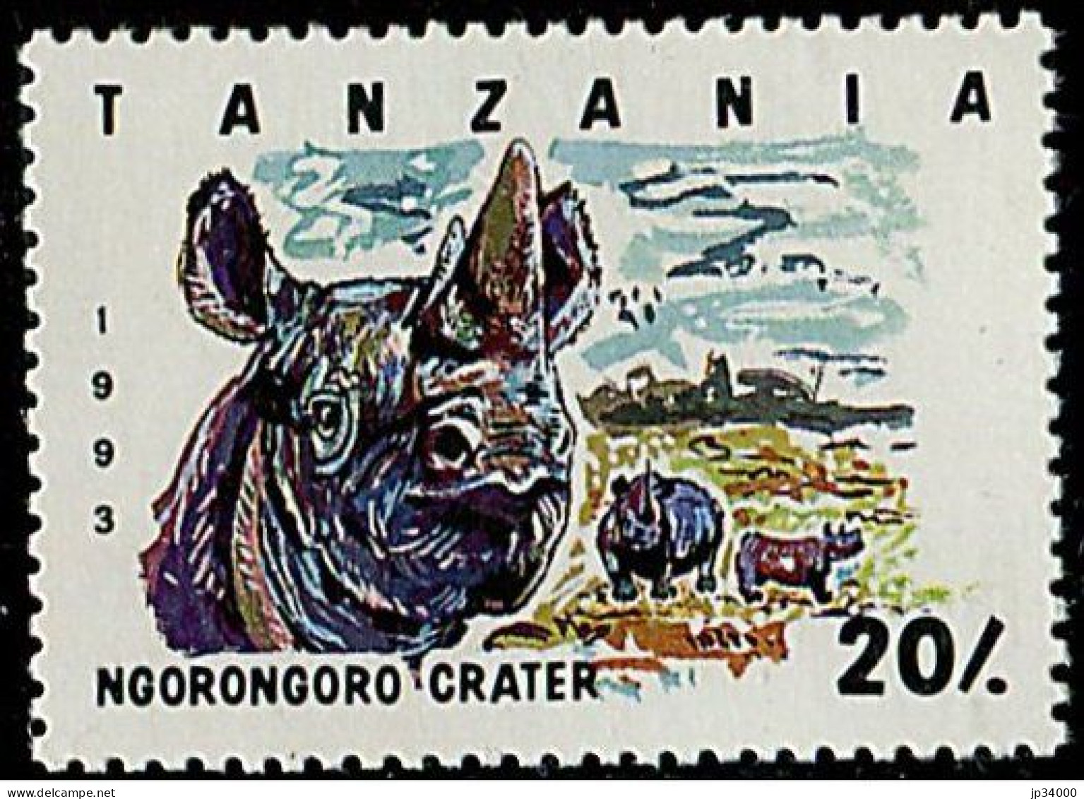 TANZANIE Rhinocéros, Yvert N°1441  ** Neuf Sans Charnière, MNH - Rhinoceros