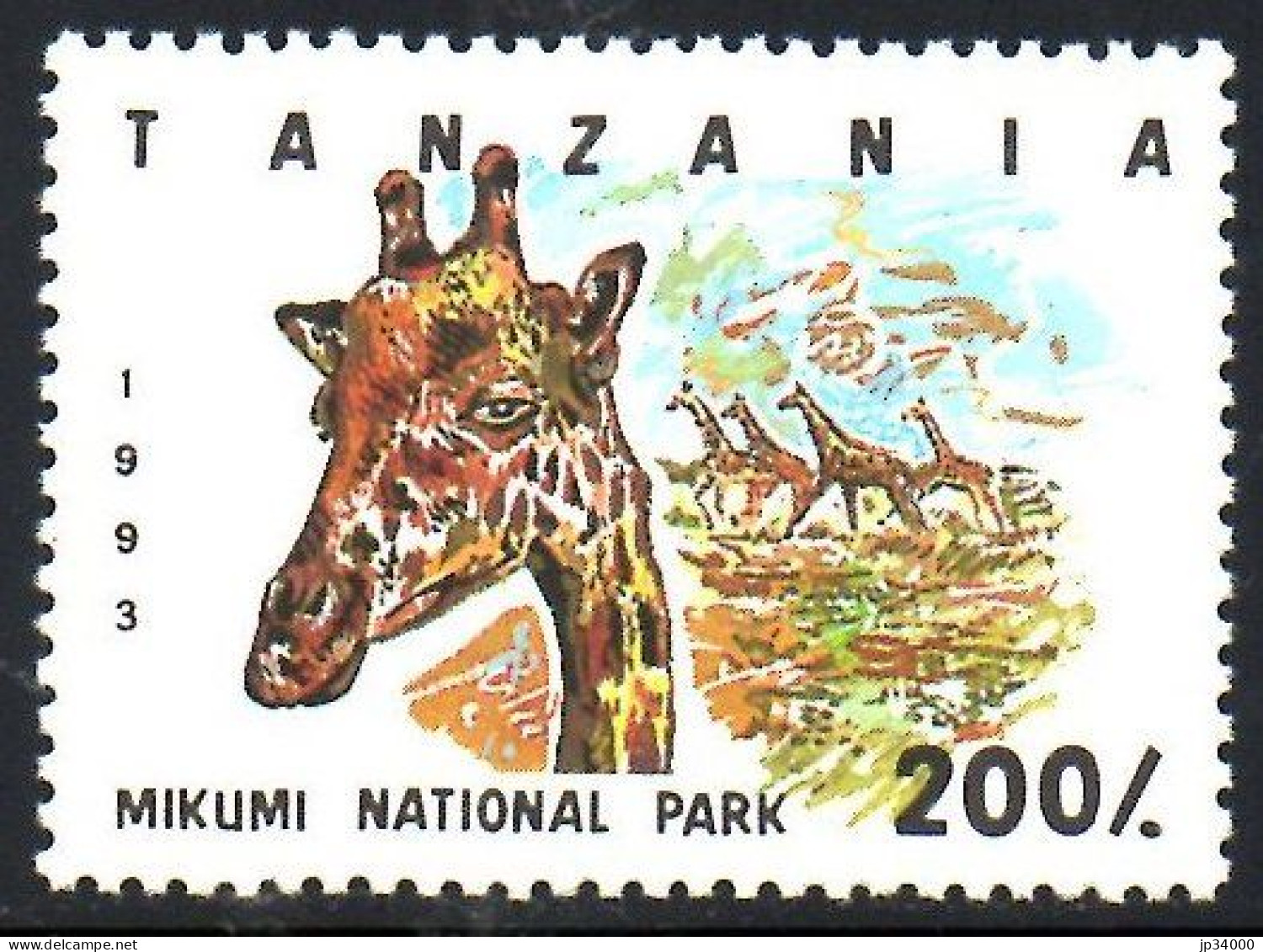 TANZANIE Girafes, Girafe, Giraffe, Jirafa. Yvert N°1447 Neuf Sans Charnière MNH - Girafes