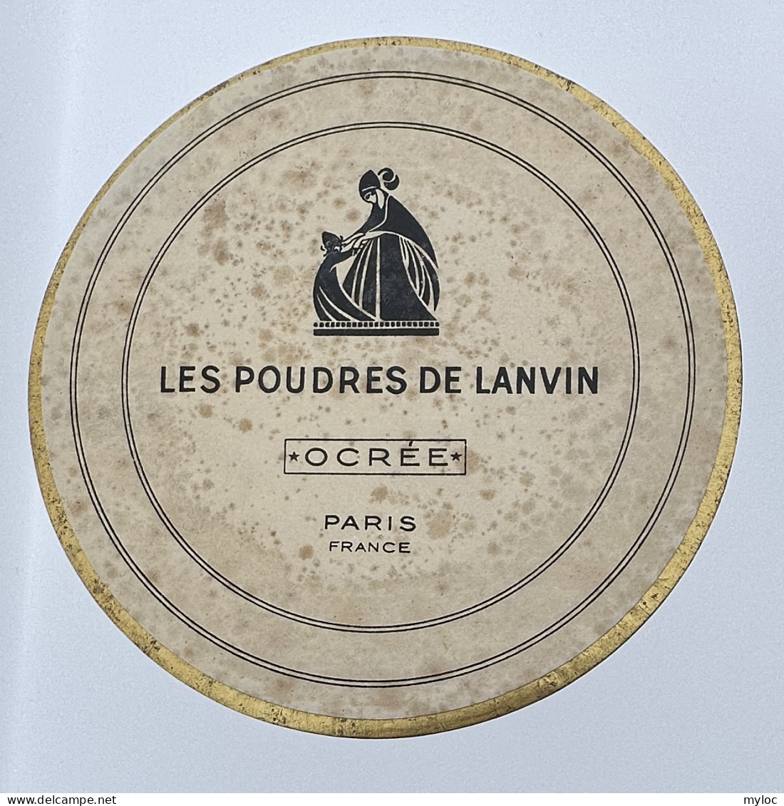 Ancien Poudrier LANVIN Et Sa Boite D'Origine. - Productos De Belleza