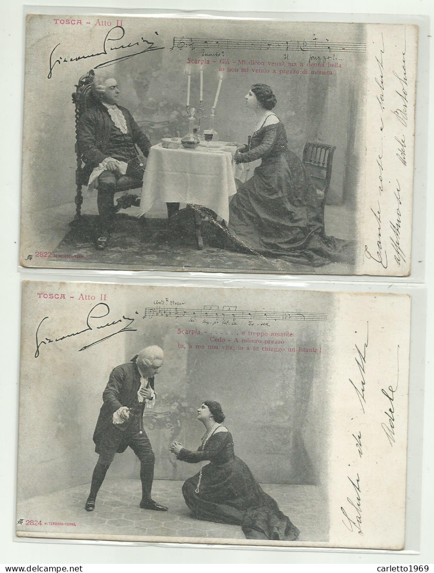 2 CARTOLINE  TOSCA ATTO II - VIAGGIATE FP - Opéra