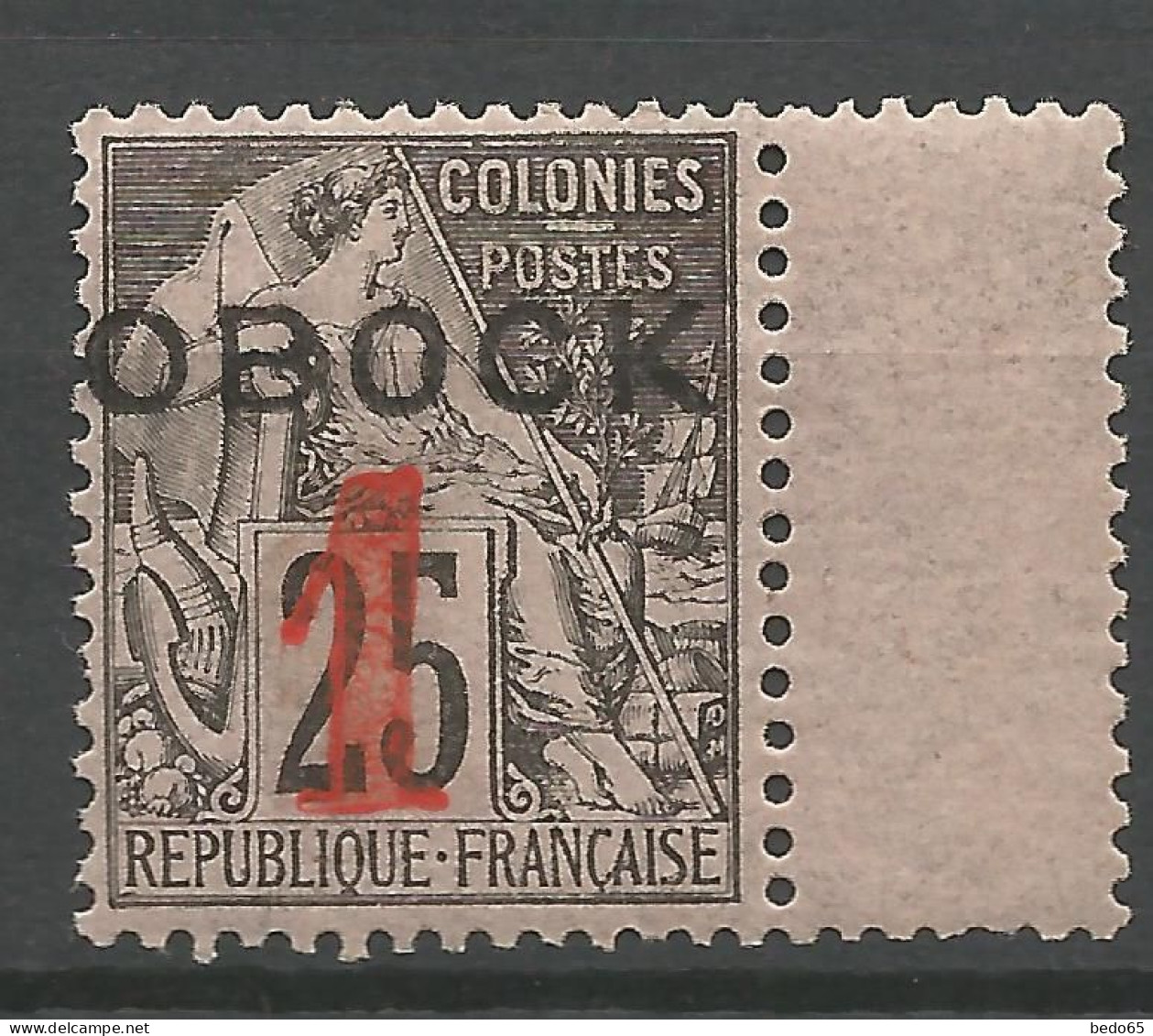 OBOCK N° 21 NEUF* LEGERE TRACE DE CHARNIERE  / Hinge / Signé CALVES - Unused Stamps