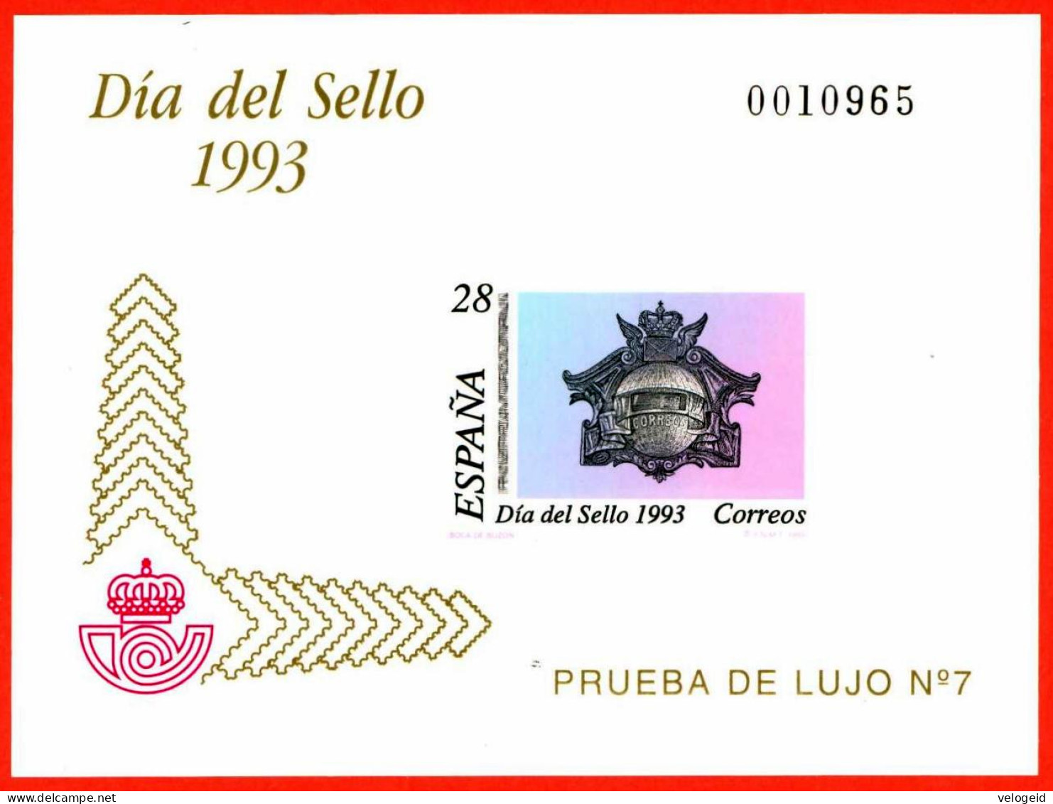 España. Spain. 1993. PO. Dia Del Sello. Buzon De 1908 - Blocs & Hojas