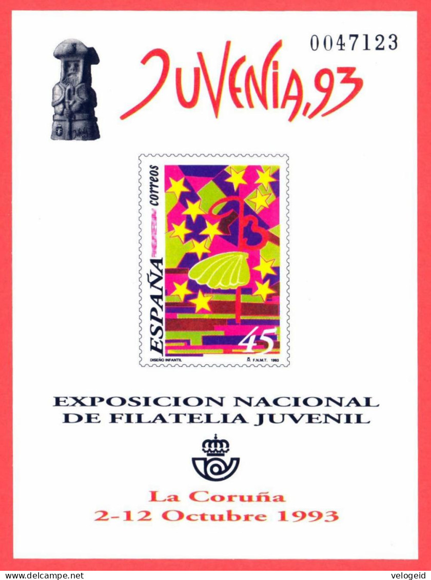 España. Spain. 1993. PO. Exposicion Filatelica Nacional Juvenil. JUVENIA '93. La Coruña - Blocs & Hojas