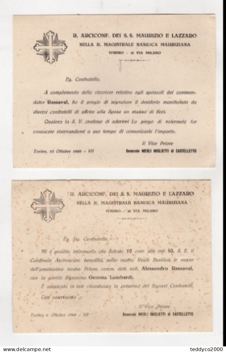 TORINO ARCICONFRATERNITA DEI S.S. MAURIZIO E LAZZARO 1929 - Wedding