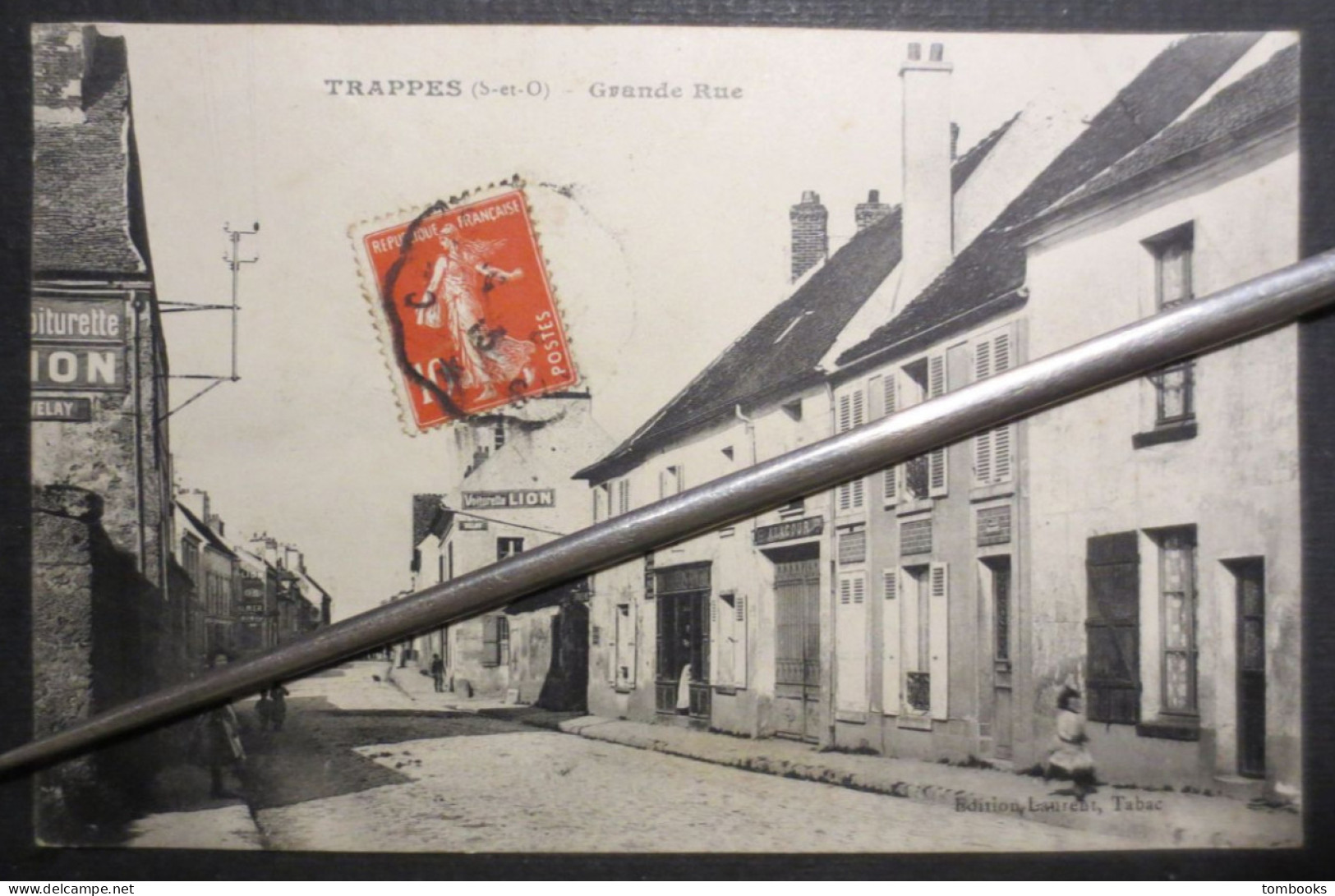 78 - Trappes - CPA - Grande Rue - édition Laurent , Tabac  - 1913 - TBE - - Trappes