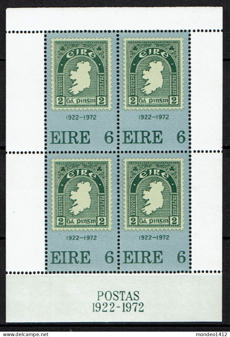 Ireland 1972 - YT BF 1 ** MNH - BL 1 50th Anniv. Of The First Irish Postage Stamp - Blocks & Sheetlets