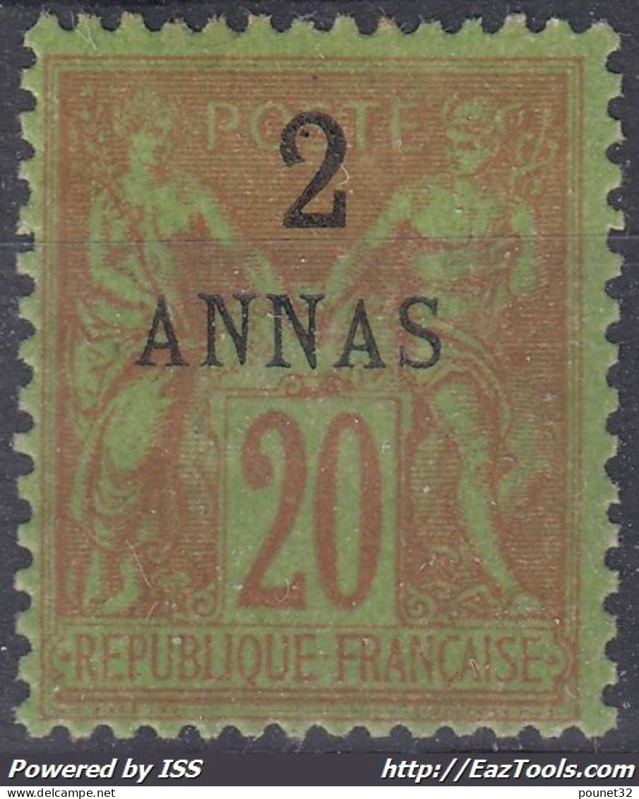 TIMBRE ZANZIBAR SAGE SURCHARGE 2 ANNAS N° 4 NEUF * GOMME AVEC CHARNIERE - Unused Stamps