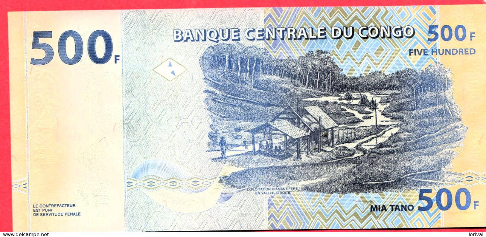 500 Francs Neuf 3 Euros - Republik Kongo (Kongo-Brazzaville)